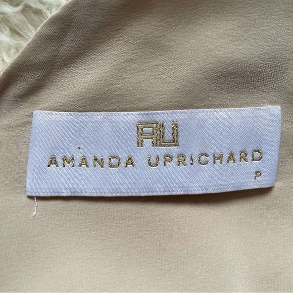 Amanda Uprichard Dress Tate Cold Shoulder Fit & Flare 100% Silk Bone Nude P - Picture 8 of 16
